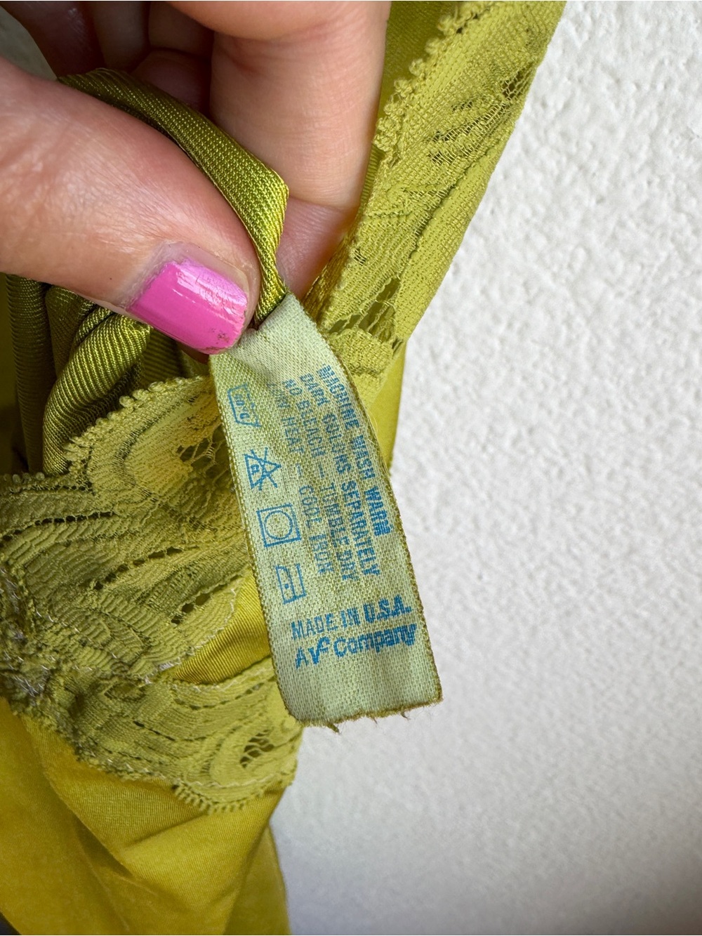SOLD Vintage Vanity Fair Hand Dyed Chartreuse Slip Dress - Picture 6 of 7